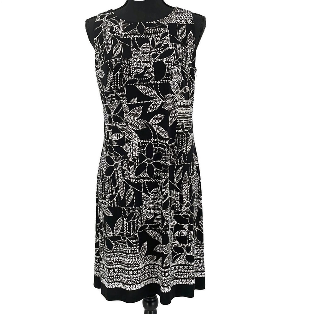 American Living Black & White Sleeveless Sheath Dress Women's 10